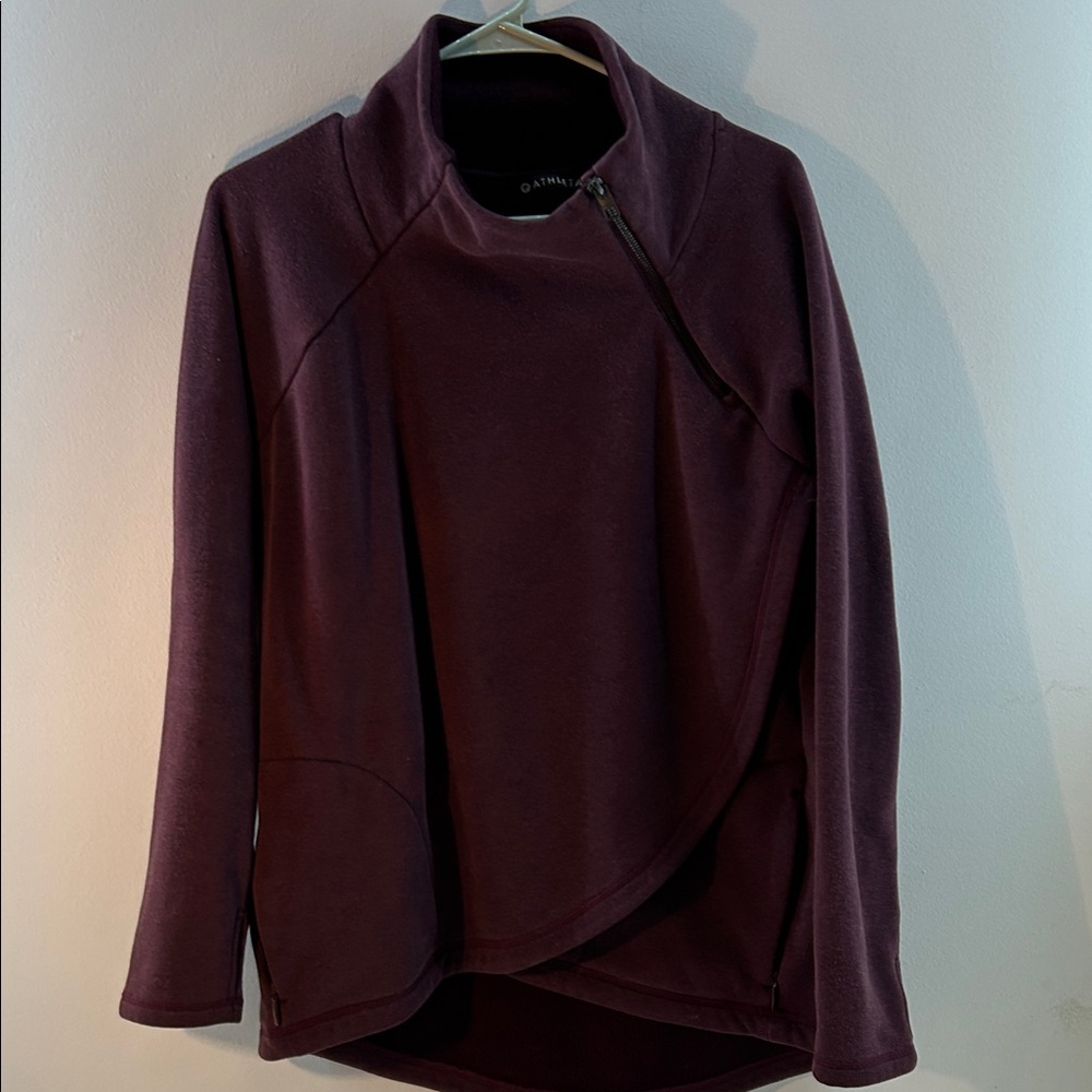 Athleta Rich Burgundy Cowl Neck Sweater